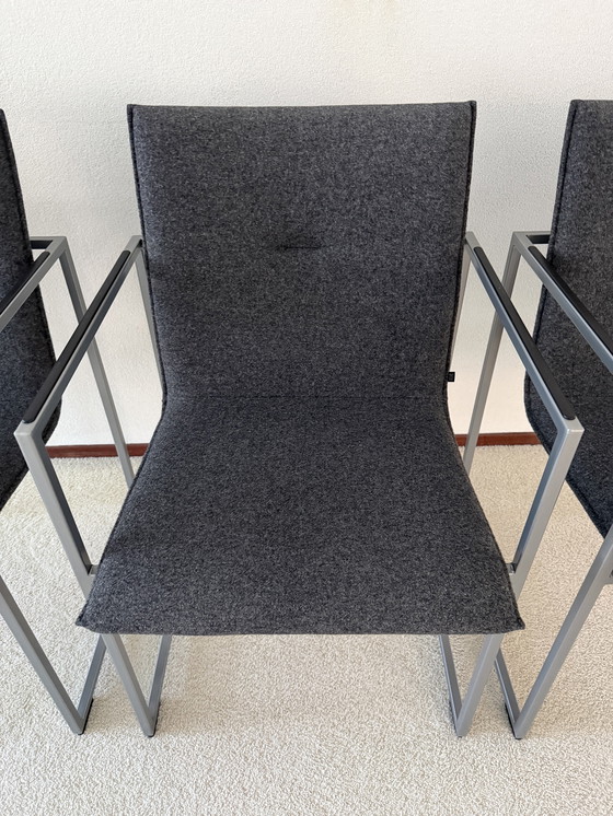 Image 1 of Set di 4 sedie da pranzo Arco Frame. Tessuto Divina melange 170 grigio.
