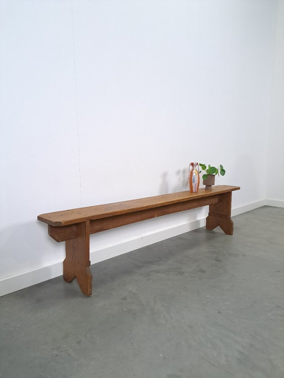 Image 1 of Old brocante wooden bench from France