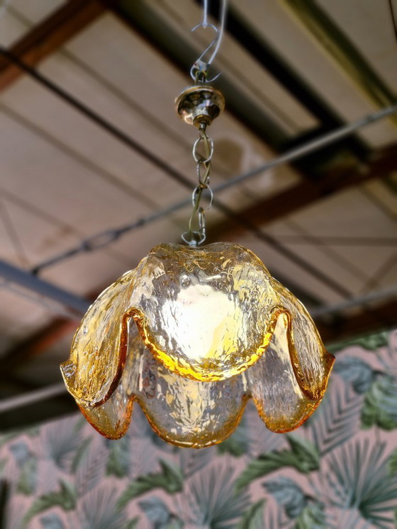 Image 1 of Vintage pendant lamp Italian Murano glass 70s