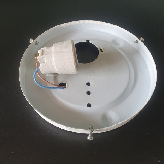 Image 1 of Lampada da soffitto vintage in vetro opalino UFO Raak Amsterdam