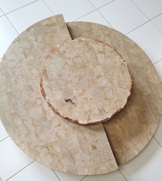 Vintage Design Coffee Table – Mactan / Fossil Stone (1980s) – Marble (photo 2 of 5)