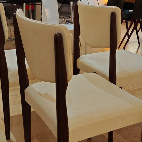Image 1 of Vintage dining room chairs white leather