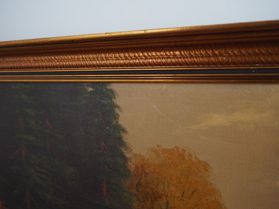 Image 1 of Tableau "Le cerf au bord de la route", design scandinave, années 1970