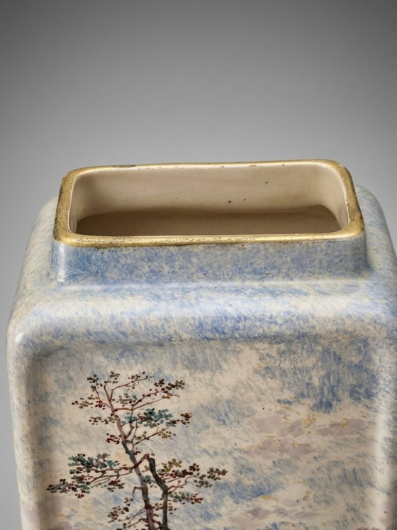Large Ceramic Landscape Vase – Attributed to Montigny-Sur-Loing – 36 Cm – Glass art (photo 8 of 12)