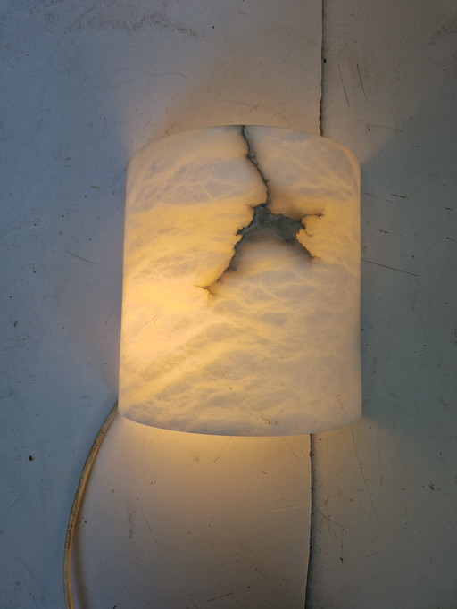 Vintage Alabaster Wall Sconce Art Deco Style