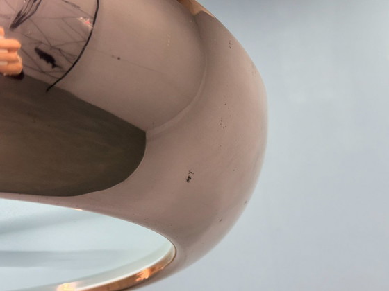 Image 1 of Bauhaus-Kronleuchter in UFO-Form aus Kupfer von Josef Hurka, 1930er Jahre