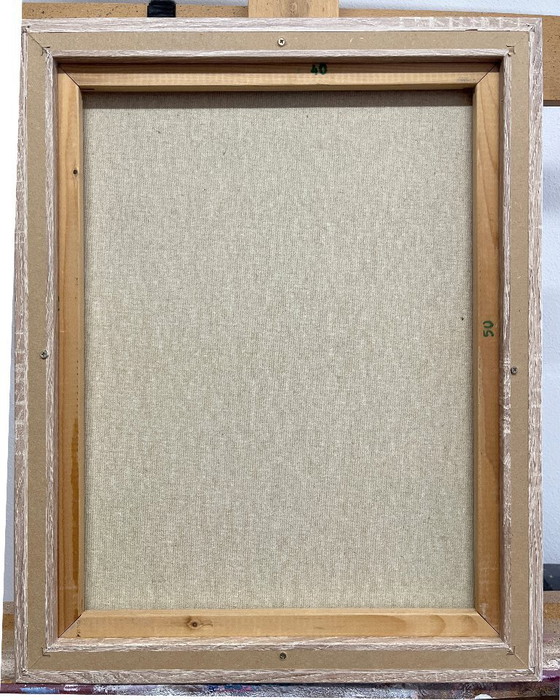 Image 1 of Origineel schilderij, "FIGURINE", acrylverf op doek, inclusief lijst, 53,5 cm x 43,5 cm