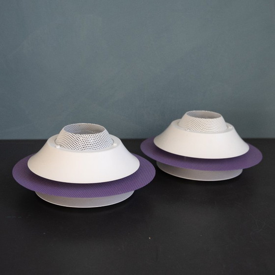 Image 1 of Lampes de plafond Jeka n° 3005-V, ensemble de 2 lampes en métal violet et blanc danois