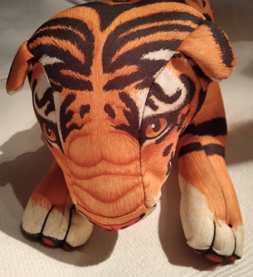 Großer, dekorativer Vintage-Tiger aus den 1980er Jahren, Fallschirmstoff