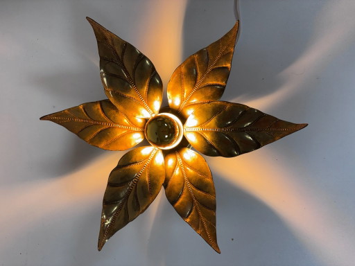 Lampada da parete / soffitto vintage Willy Daro – Massive België – Anni '70 (Hollywood Regency)