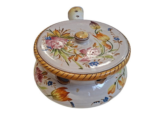 Image 1 of Hand-Painted Ceramic Warmer – Deruta Style – Vintage Collectible