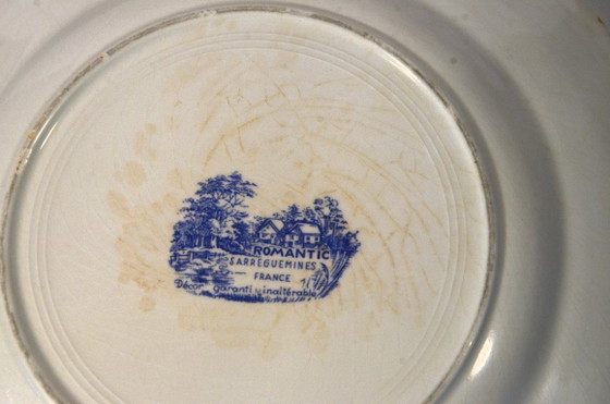 3 Piatti Blu Antichi, Sarreguemines, Motivo Romantico, D24xH2,5cm – Stoviglie, Ceramic (photo 4 of 9)