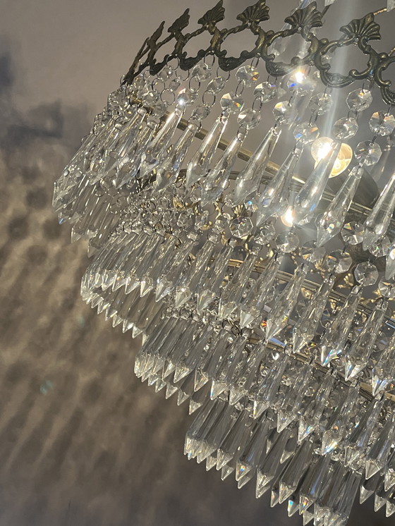 Image 1 of Lustre suspendu en cristal vintage style années 1920