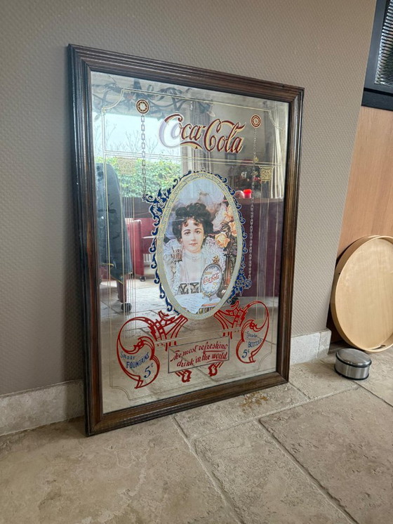 Image 1 of Magnifique miroir Coca-Cola vintage