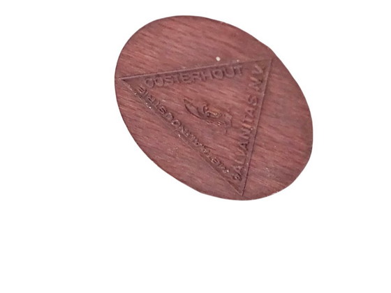 Image 1 of Galvanitas – S16 – Industrieller Schulstuhl, Zementgrau (RAL7033) / braune Rückenlehne und Sitzfläche – 60er Jahre