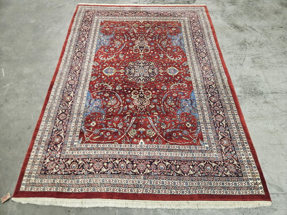 Image 1 of Medallón de alfombra Saruk de lana oriental anudado a mano 247x344cm