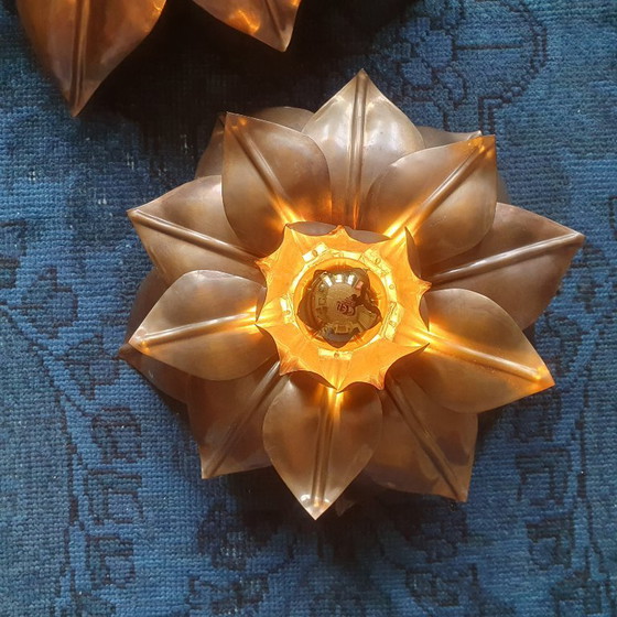 Image 1 of Juego XL de apliques florales de pared/techo - Banci Firenze - Mid-Century - Hollywood Regency