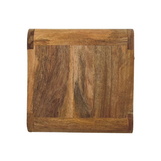 Image 1 of Mini Floating Mango Wood Nightstand with Open Compartment – ​​Oak Finish