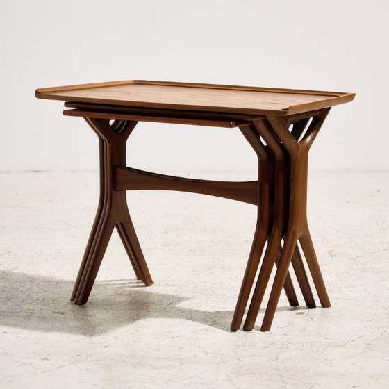 MK11124 Teak Bijzettafels van Johannes Andersen voor CFC Silkeborg, Set van 3 – Wood (photo 3 of 13)