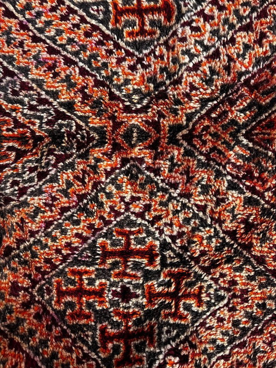 Image 1 of Mid Century Modern Boujad Wool Rug 200x400 cm- Handwoven Berber Carpet