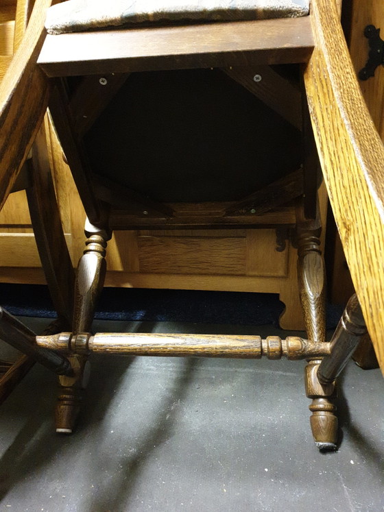 Image 1 of 6 eiken eetkamer stoelen 