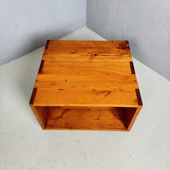 Image 1 of Vintage hardhouten side table - verrijdbaar