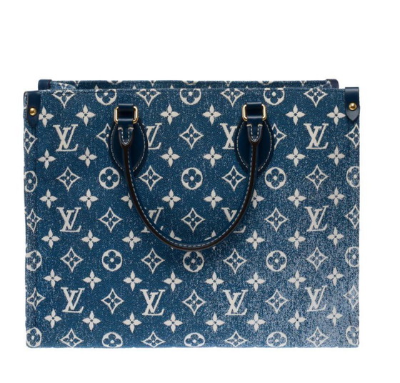Image 1 of Borsa LOUIS VUITTON Onthego en Denim Bleu - 103480 Prezzo di vendita