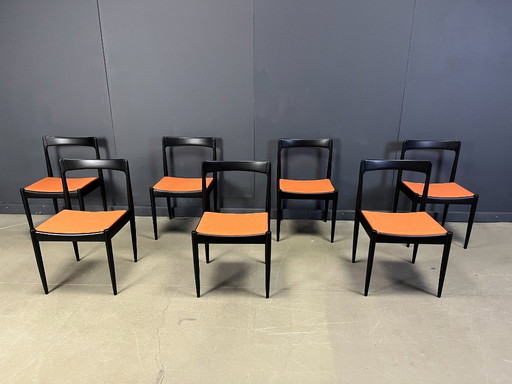 Chaises de salle à manger belges du Mid Century, 1960 - ensemble de 7