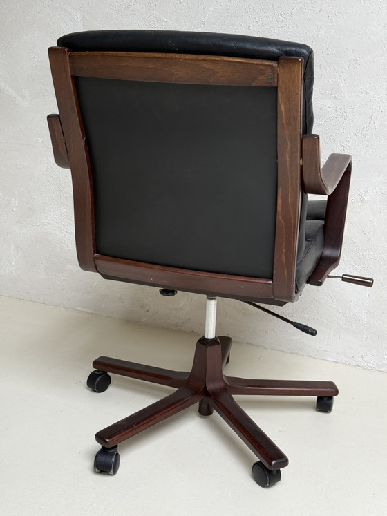 Sedia da ufficio vintage Möbel Svezia | Pelle – WK Möbel, Sedie girevoli, Wood, Leather (photo 5 of 6)