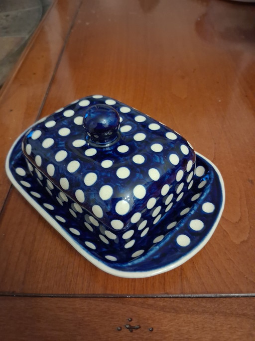 Prachtige handgemaakte bunzlauer design botervloot