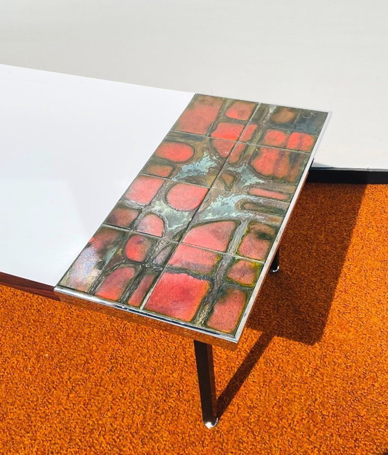 Image 1 of Table basse à carreaux « Lava » [Vintage années 60]