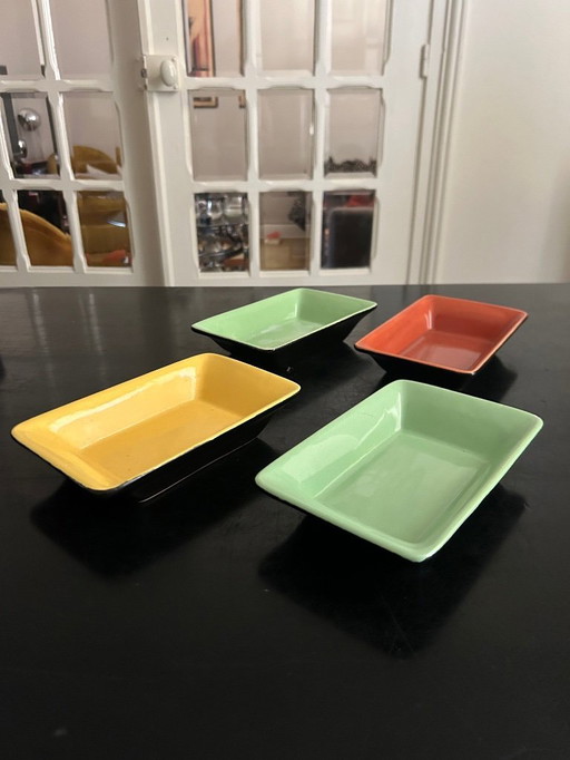 4 platos de cerámica 1950