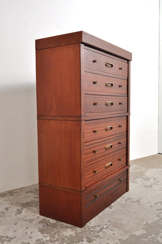 Cassettiera modulare in mogano / schedario, anni '50 – Cassettiere, Legno, Vintage (photo 5 of 13)