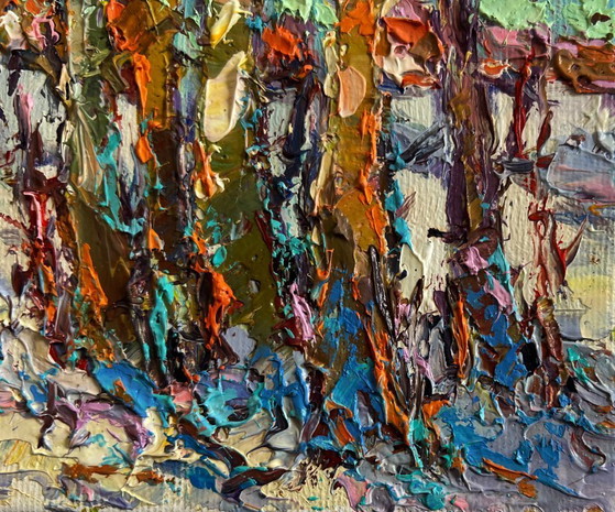 Image 1 of Original Oil Painting Winter Church Landscape Sunny winter day