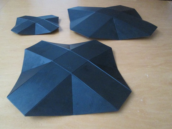 Image 1 of Design Set of 3 origami bowls created by Tair and Mercier (Paris) in 1987.