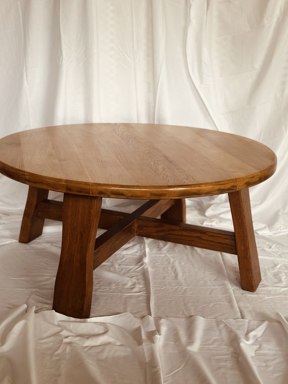 Image 1 of Oak coffee table, brutalist style, vintage