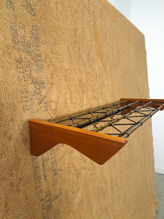 Image 1 of Porte-manteau suédois en teck, noir et or, n° 17