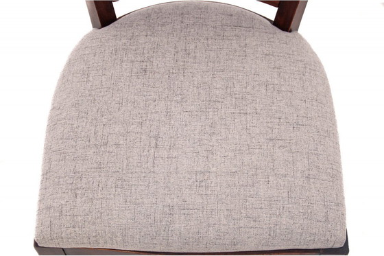 Image 1 of  zoom_in Original walnut extendable table, designed by Louis Majorelle, with 6 Art Deco chairs.