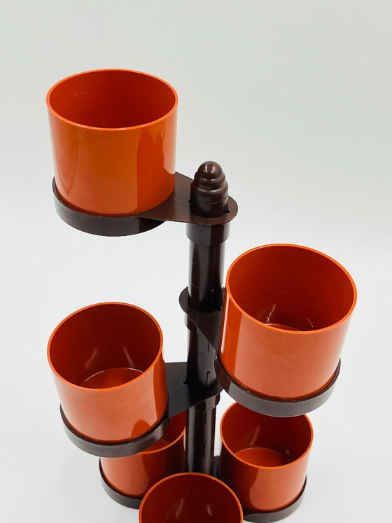 Vintage Elsy 7500 Desk Organizer, Decorative Objects, Plastic, Orange, Mid Century Modern (photo 4 of 7)