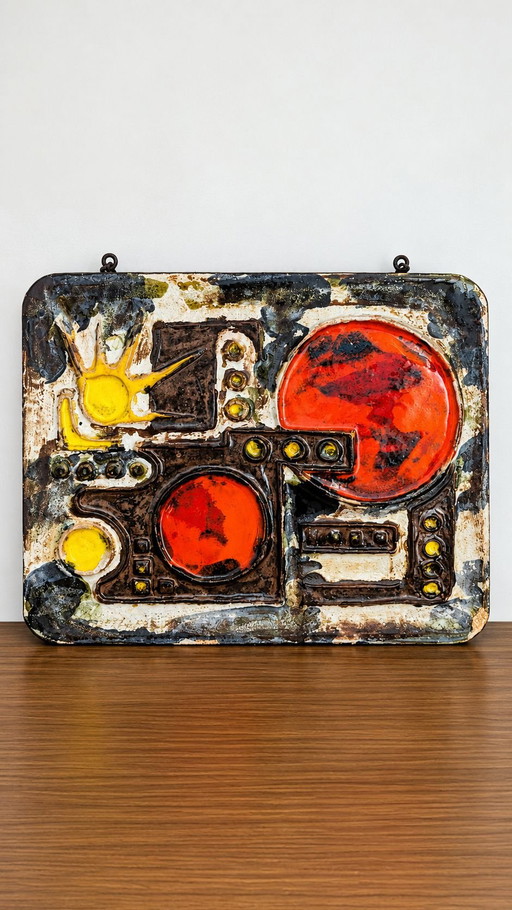 Ruscha keramiek vintage wandplaat