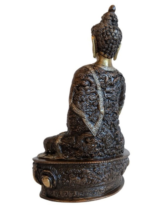 Bouddha Shakyamuni népalais antique doré au feu – 104 – Objets déco, Bronze, Gold (photo 6 of 11)