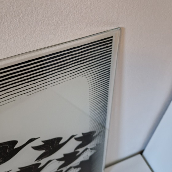 Image 1 of M.C. Escher wall clock air and water 1992/2000 design wall clock