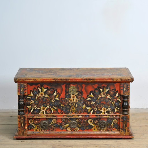 Folk Art Wedding Chest, Circa 1850