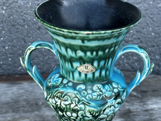 Image 1 of Vase Turquoise céramique Vintage 70’s - Keramik West Germany H 20 cm