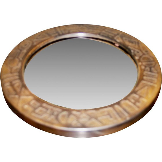 Image 1 of Vintage round copper mirror by Marco Furgeri, 1960