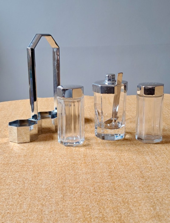 Image 1 of Vintage salt, pepper, and mustard set, 1980s