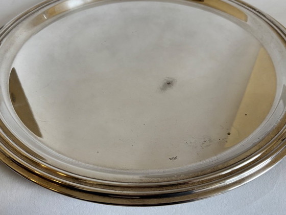 Image 1 of 6 verres vintage en métal argenté et un plateau