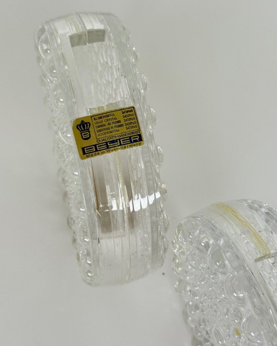 Image 1 of Un ensemble de deux vases en cristal bulle de Beyer Kristall (1970)