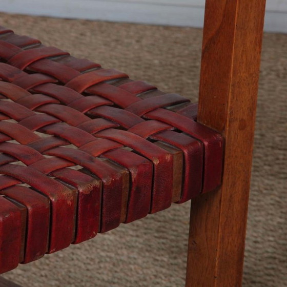 Image 1 of Ein Paar Brückenstühle aus den 1950er Jahren aus Holz und Leder