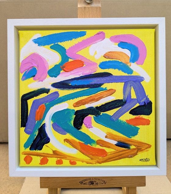 Image 1 of ST IVES PORTHMEOR BEACH 2 ORIGINAL PAINTING SEASCAPE CANVAS FRAMED NIGEL WATERS